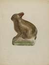 Seated Chalkware Rabbit