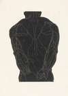 Anatomische studie van de rugspieren van een man in silhouet