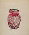 Ruby Case Glass Rose Jar