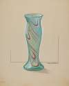Vase (Green with Red Swirl)