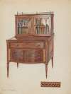 Mahogany Desk with Bookcase Top
