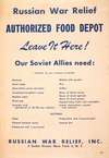 Russian War Relief, authorized food depot. Leave it here!