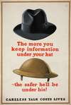 The more you keep information under your hat – the safer he’ll be under his! Careless talk costs lives