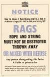Rags Rope and String Must Not be Destroyed Thrown Away or Mixed With Refuse