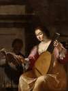 Woman Playing a Lute