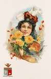 Young Woman with Yellow Chrysanthemums
