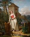 Young Woman In An English Garden