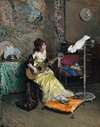 Woman With A Parrot
