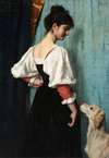 Portrait of a young Woman with ‘Puck’ the Dog
