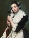 A Young Lady With Two Dogs