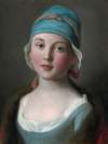 Portrait Of A Russian Girl In A Blue Dress
