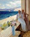The Artist’s Wife And Emilie Von Etter On The Balcony In Cannes