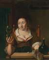 Young Woman Holding A Glass Of Wine