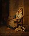 Sleeping Italian Beggar Girl In A Roman Church