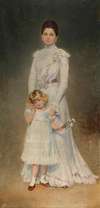 Portrait of Anna Maria Elisabeth Aloyse Countess Chorinsky Freiin von Ledske with her governess