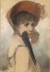 Bildnis eines Mädchens mit Hut und Fächer