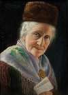 Portrait Of An Old Lady With Fur Hat
