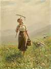 A Young Woman In The Meadow