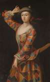 Portrait Of Mrs. Hester Booth, Nee Santlow (C.1690–1773) Dressed As A Harlequin
