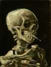 Head Of A Skeleton With A Burning Cigarette