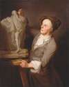 Louis-Francois Roubiliac Modelling His Monument to Shakespeare