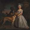A Young Girl with a Dog and a Page