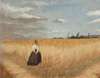 Woman in wheat field