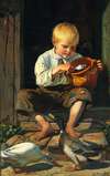 Dreng fodrer ænder (1879)