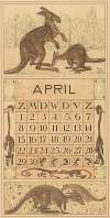 Kalender april met kangaroos