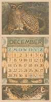 Kalenderblad december met een oehoe