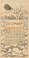 Kalenderblad december met slapend roodborstje