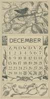 Kalenderblad december met winterkoninkje