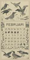 Kalenderblad februari met kraaien