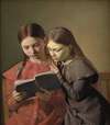 The Artist’s Sisters Signe and Henriette Reading a Book