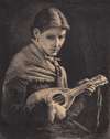 Ung pige med mandolin