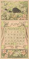 Kalenderblad juni met egels
