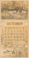 Kalenderblad oktober met eenden
