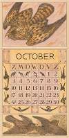 Kalenderblad oktober met torenvalk