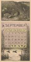 Kalenderblad september met konijnen