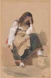 A Seated Peasant Girl In Contemplation