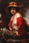 A Young Lady With A Straw Hat