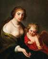 A Mother And Child As Venus And Cupid