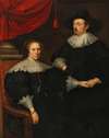 Portrait Of A Lady Seated, With A Gentleman Holding Her Hand