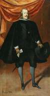Portrait of King Philip IV, dressed in black and wearing the Order of the Golden Fleece