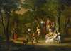 Portrait Of A Family In A Woodland Landscape, With Gypsies And Dancing Dogs