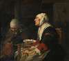 Grace Before Dinner, An Old Couple Seated At a Table