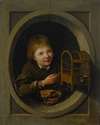 Boy In a Window With a Birdcage