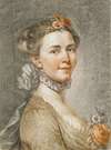 Portrait Of A Lady With Flowers In Her Hair And Bodice