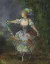 A Girl Dancing With A Garland Of Flowers