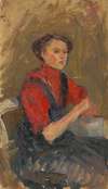 Portrait of a Young Woman in a Red Sweater